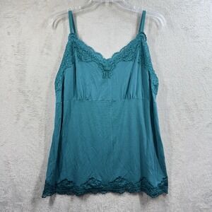 Lane Bryant Lace Trim Cami Women's XL 14/16 Teal Y2K